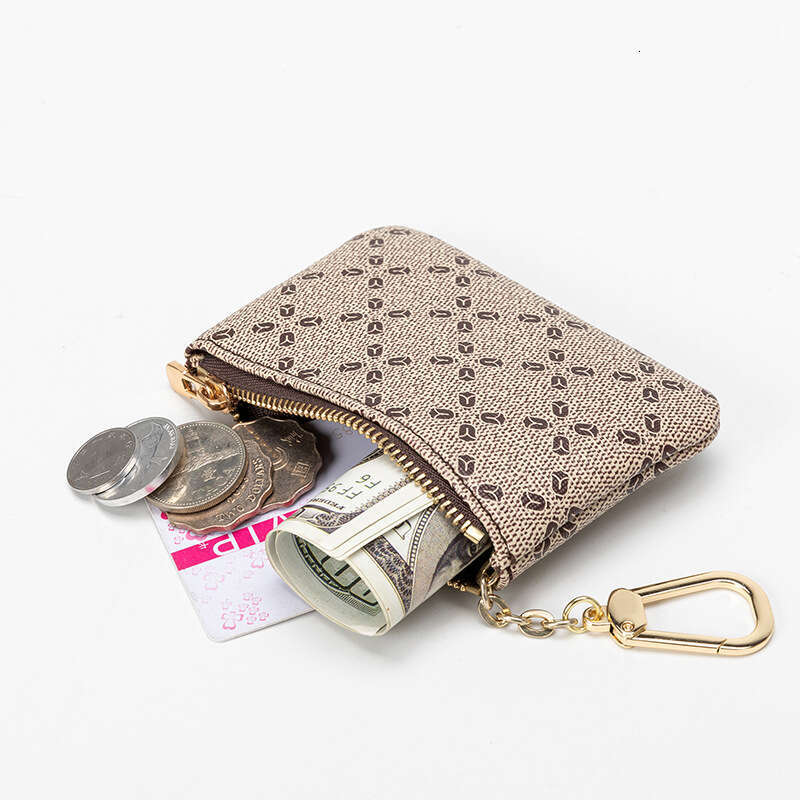 New Decorative Small Hanging Women's Key Bag Simple Printed Mini Card Holder Coin Purse