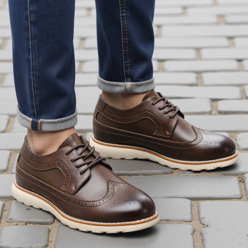 2023 Brand Mens Brogue Casual Shoes Fashion Comfortable Shoes W250716