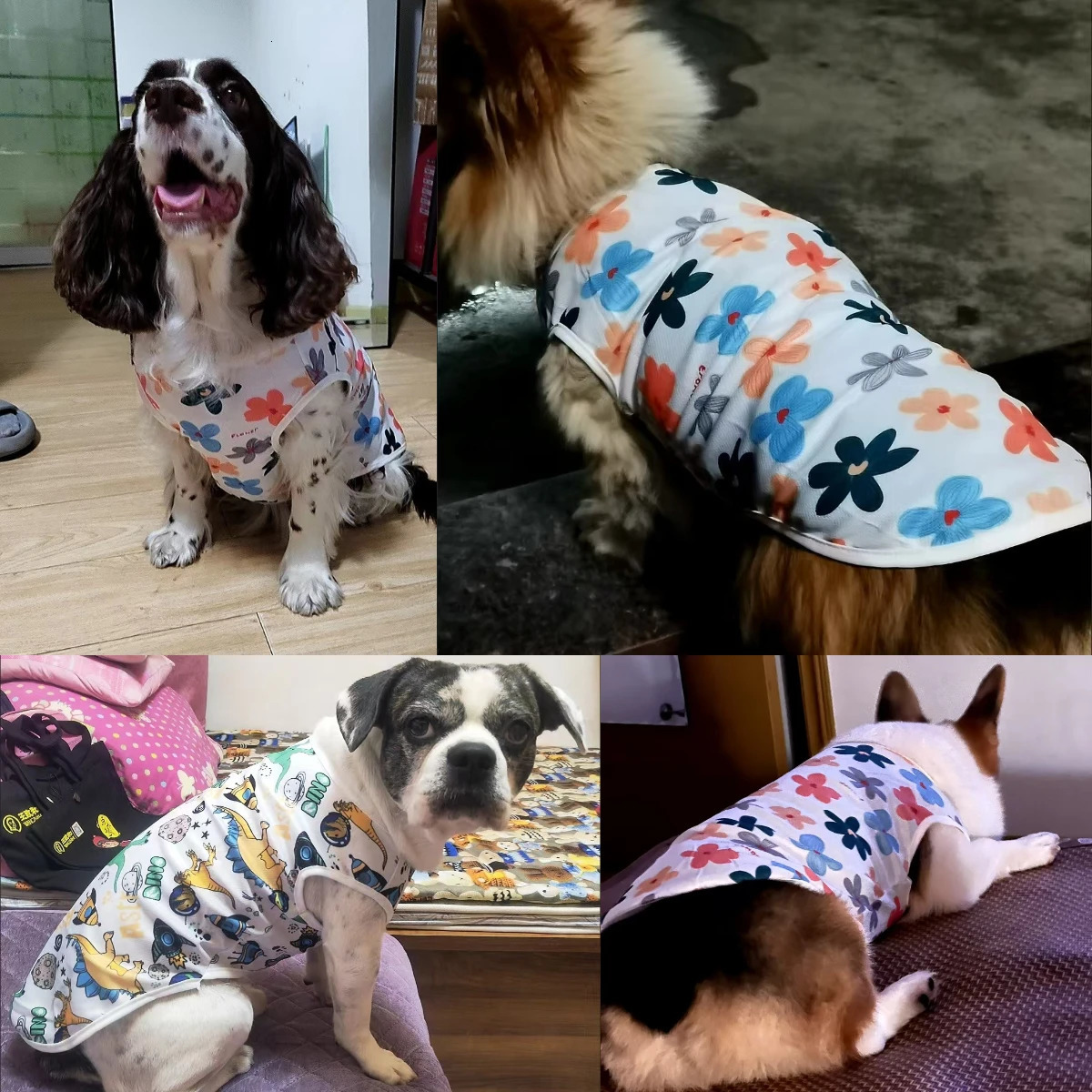 Tsute Summer Pet Dog Cooling Vest Cartoon Soft Clothing Casual Shirts Small Medium Large Dogs Puppy French Bulldog Clothes 250711