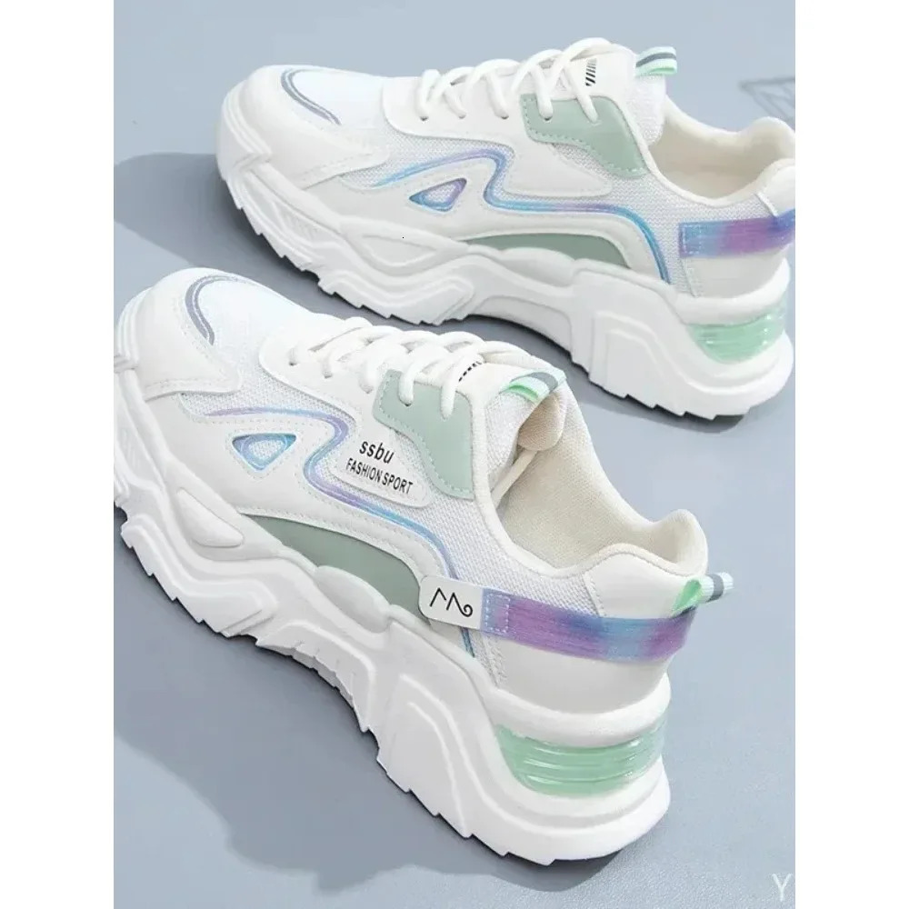 Sneakers Women Platform Flat Shoes Woman Shoes Green Casual Trainers Ladies Chunky Sneakers Women Shoes 250712