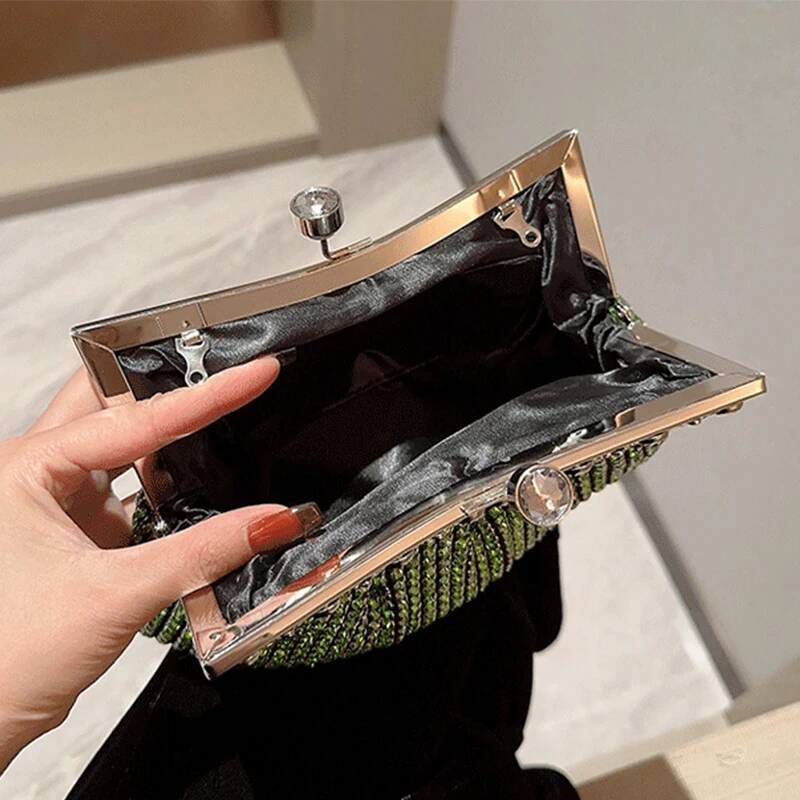 Rhinestone Evening Clutch Bag Wedding Bride Handbag Shiny Design Party Banquet Lady Portable Purse Sling Shoulder Bags
