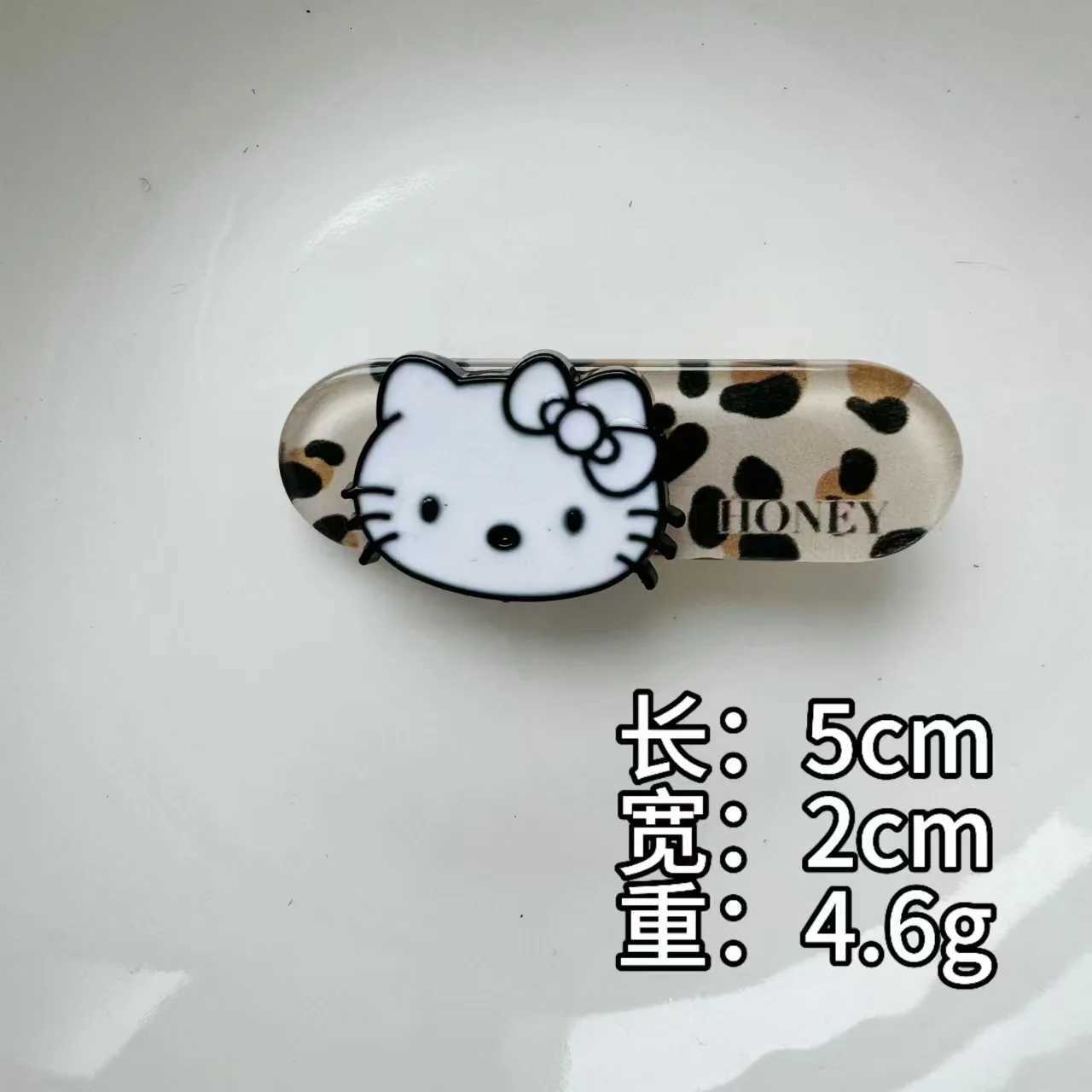 Sanrio 4pcs Sanrio Leopard Pattern Kitty Cat Retro Hairpin Girl Side Clip Hair Accessoriesw250716