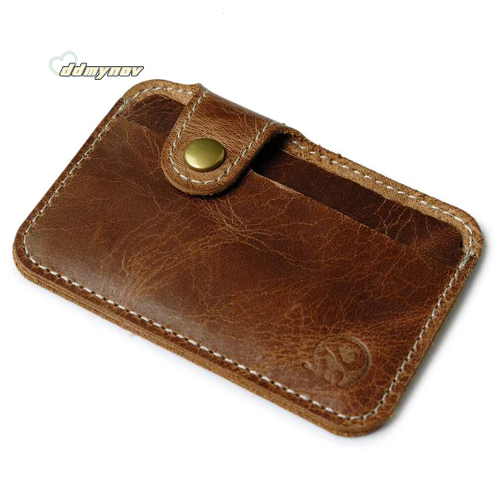 Wholesale Retro Leather Wallet Men Business Bank Holder Thin Credit Card Case Convenient Small Cards Pack Cash Pocket ddmynov