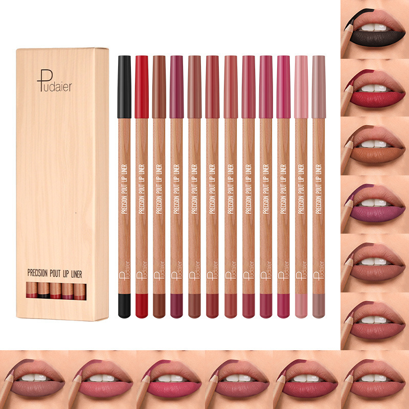 12Pcs Lip Set Velvet Matte Waterproof Lip Liner Lip Oil Set Long-lasting Matte Lip Pencil Lip Liner Makeup Set 250506