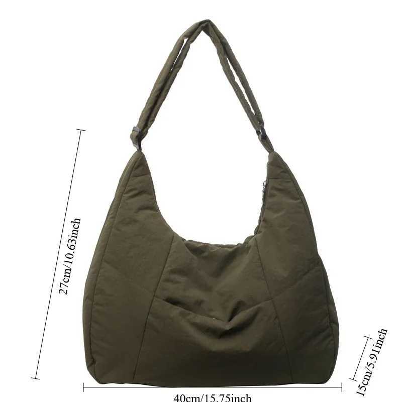 Trendy Large Capacity Womens Soft Shoulder Bags Solid Color Student 2025 Spring Y2k Casual Style Crossbody Bags for Women