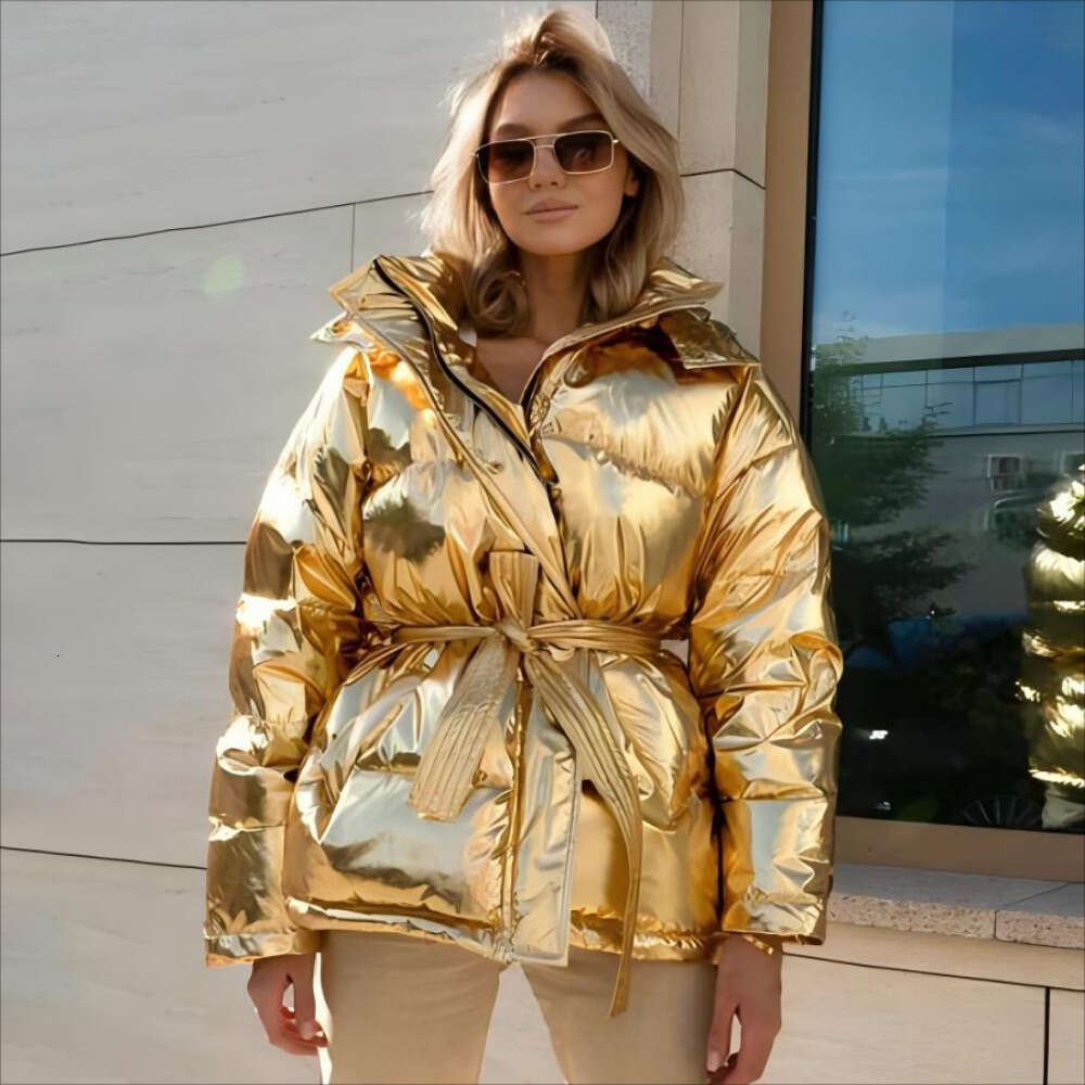 Hooded Women's Sports Outdoor Glossy Puffer Autumn Winter Casual Cotton Coat Jacket B5