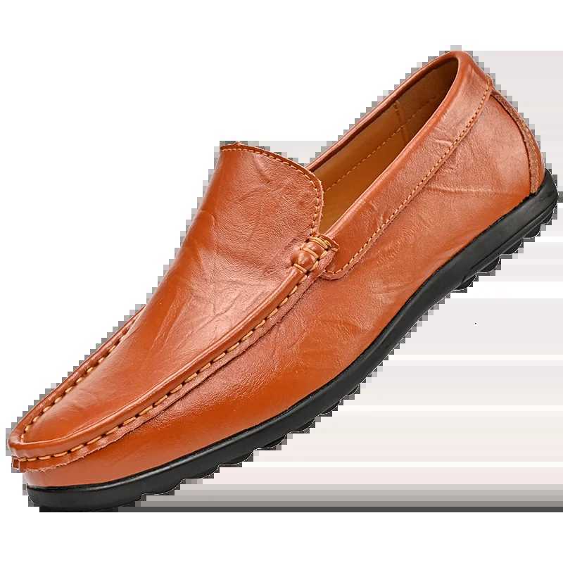 Mens Casual Flat Sneakers Business Casual Work Breathable Shoes Large Size Solid Color Leather Shoes for Men W250716