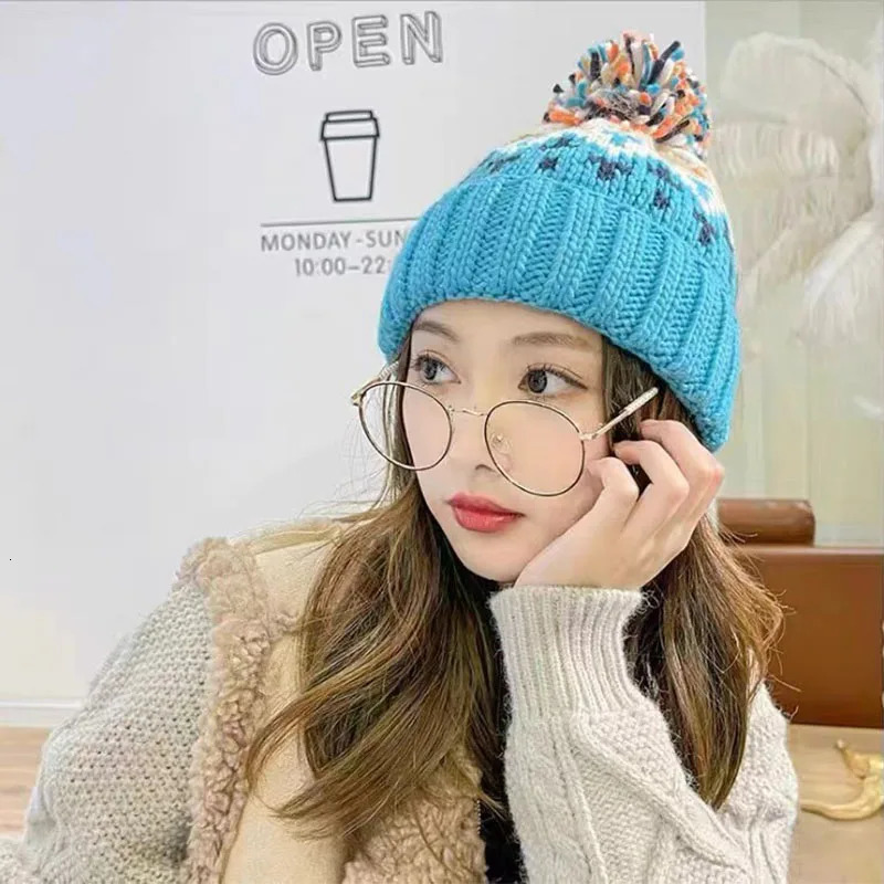 skiing Cashmere Woman Winter Hat Autumn Beanies With Pompom Warm Wool Skullies Wholesales acrylic beanies winter hat 250715