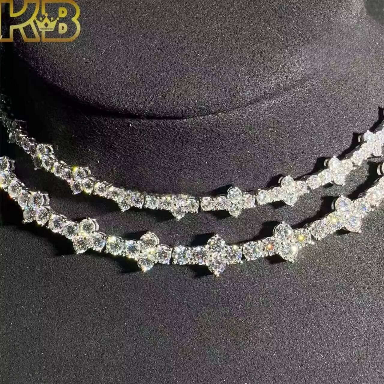 Moissanite Tennis Chain 925 Trends Hip Hop Fashion Necklace Vvs Sterling Silver Diamond Moissanite Tennis Chain