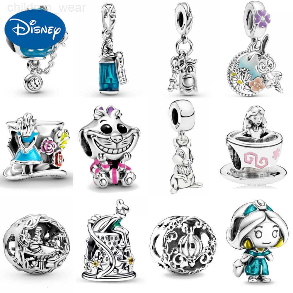 Disney 925 Sterling Silver Alice In Wonderland Cat Charm of ley 925 Chain Beaded Fits Original Bracelet DIY Ladies Jewelry W20250716