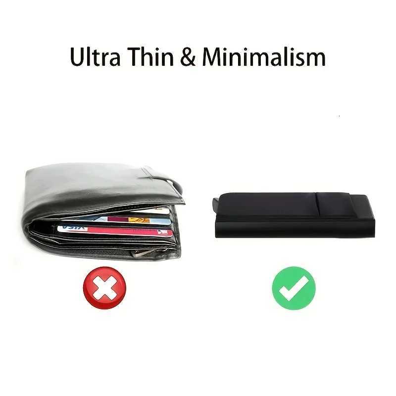 Automatic Flip Card Side Push Card Holder Sleeve Large Capacity 12 Cards Slot Metal Cards Box Men Credit Card Anti-theft Wallets S250716