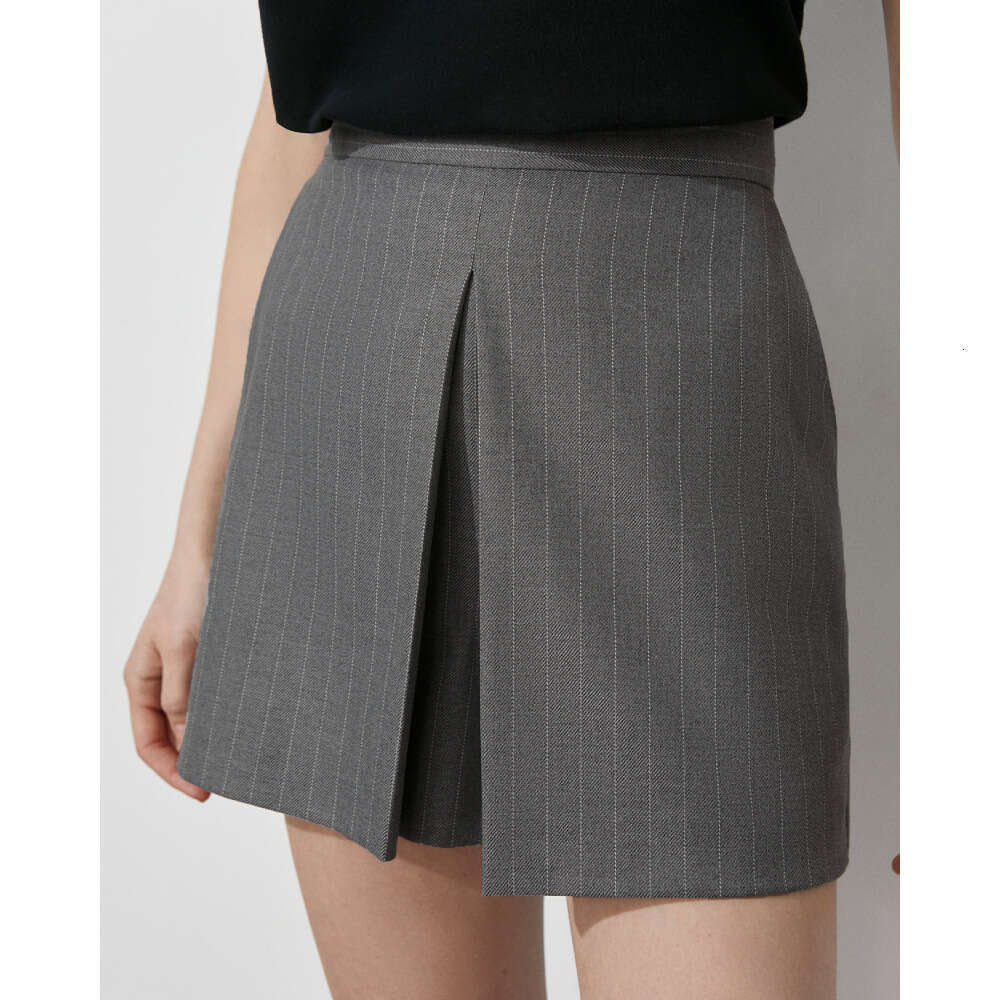 Striped Shorts Spring Loose Commuter Suit + Half Skirt Two-Piece Set B5