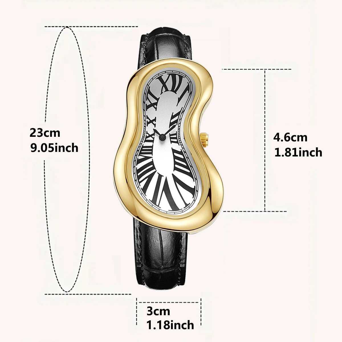 2025 New Irregular Shed Melting Twisted She Y2K Fashionable Retro Niche Mens Ins Style Quartz Y250715