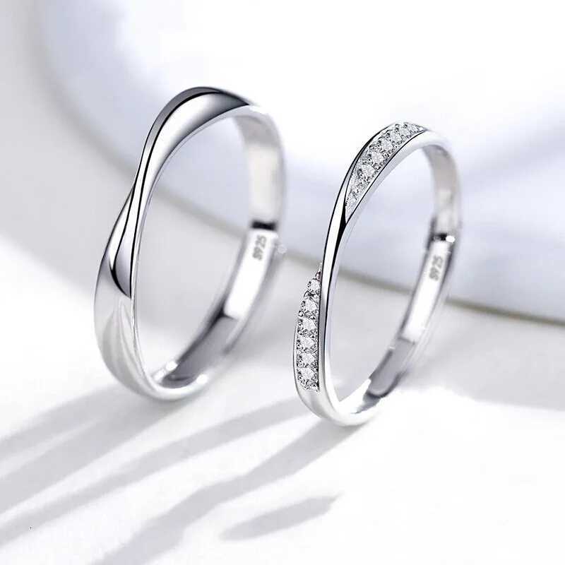 New Mobius Couple Rings For Women Men Simple Black White Adjustable Simple Ring Fashion Wedding Birthday Proposal Gifts S250716