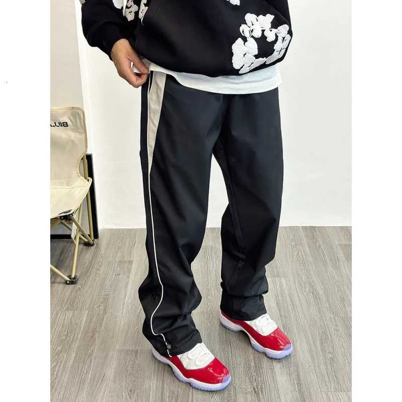 Mens Clothing Tracksuits Cargo Pants Oversize Y2K Clothing Joggers Streetwear Black Sports Trousers For Men y250716