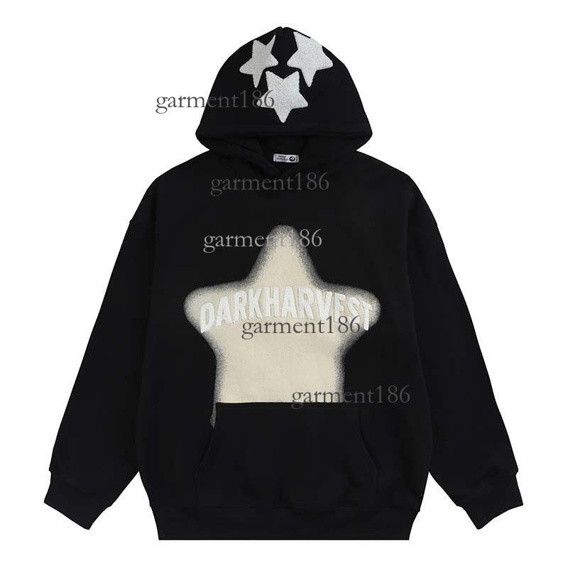Top Men hooded star printed Eden designer hoodie retro wool fashion sweatshirt men and women's plow deep cut loose fit aelfric eden hoodie 83b
