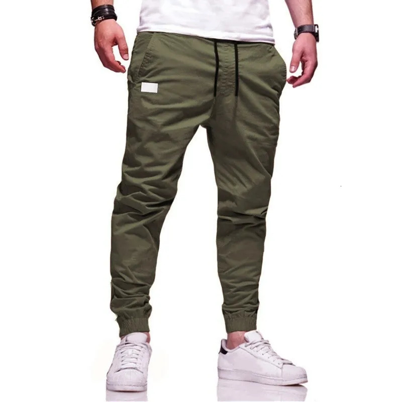 Summer Mens Work Pants European and American Independent Station Drawstring Multi Pocket Casual Pants 250715