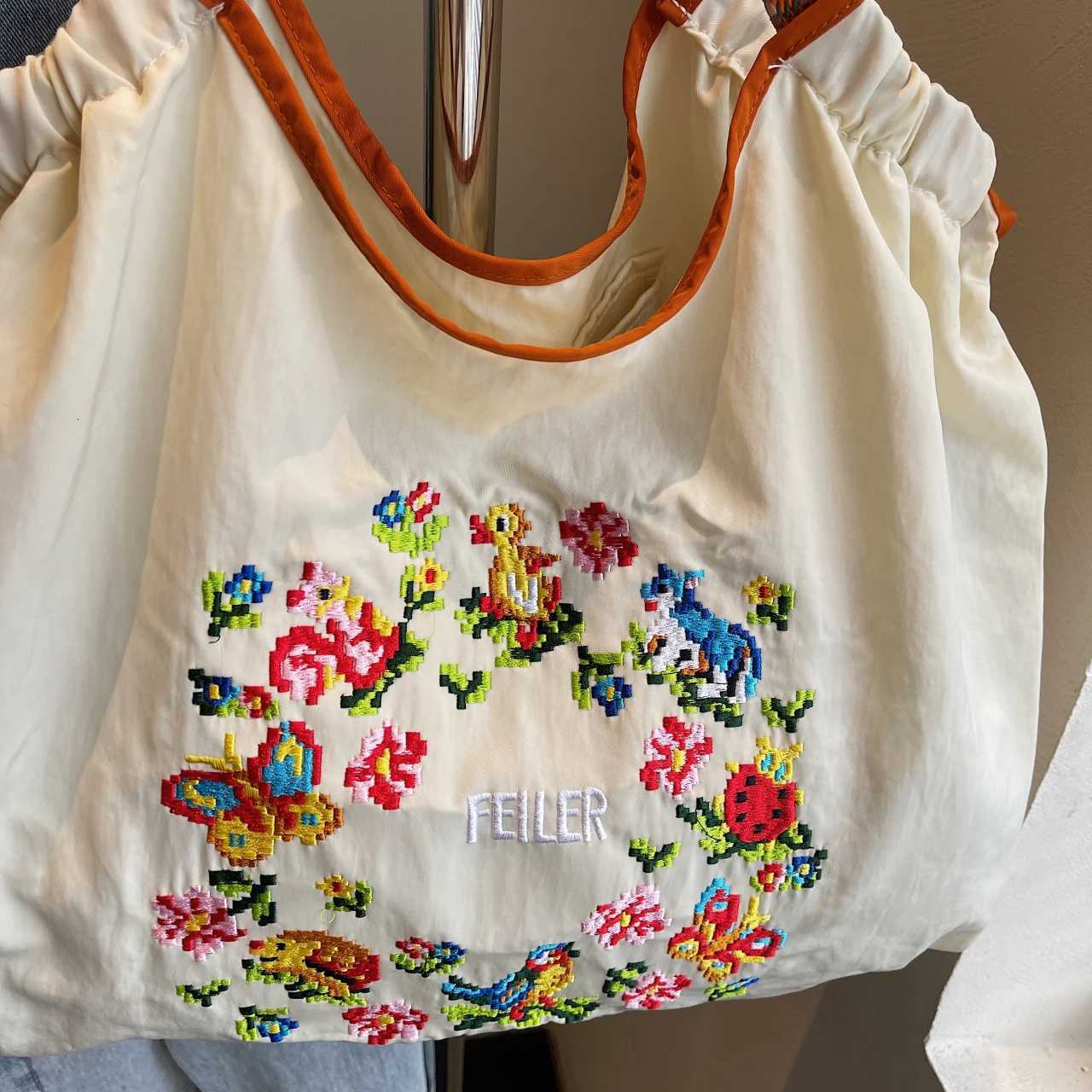 Sweet Floral Cloth Shoulder Bags Women Large Capacity Waterproof Oxford Casual Totes Lazy Style Leisure Flower Handbags For Girl W250716