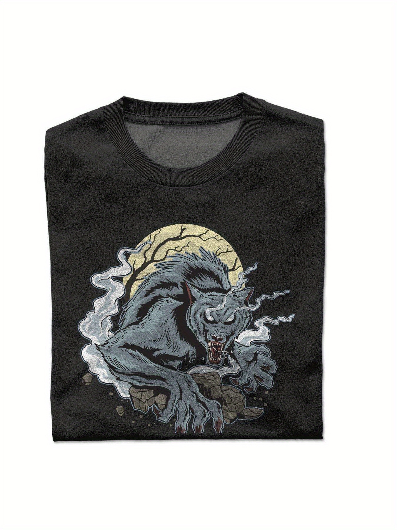 VogueEpoch Men Tyrannosaurus Adult Skull black White S-3XL Round collar 180g T Shirts Short sleeve Cotton Halloween Wed d4