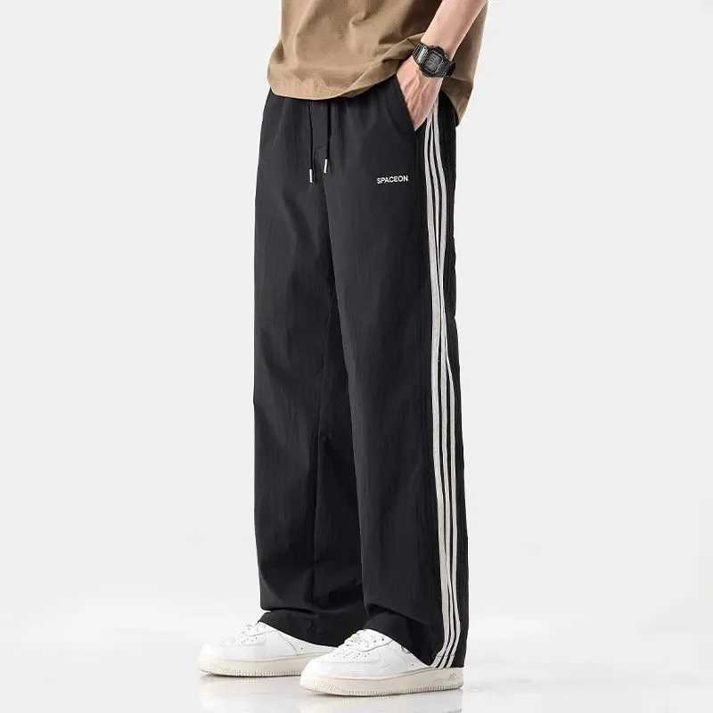 Ice Silk Quick-drying Drooping Pants for Men in Summer 2025 New American Fashion Brand Thin Loose Straight Pants Casual Pants y250716