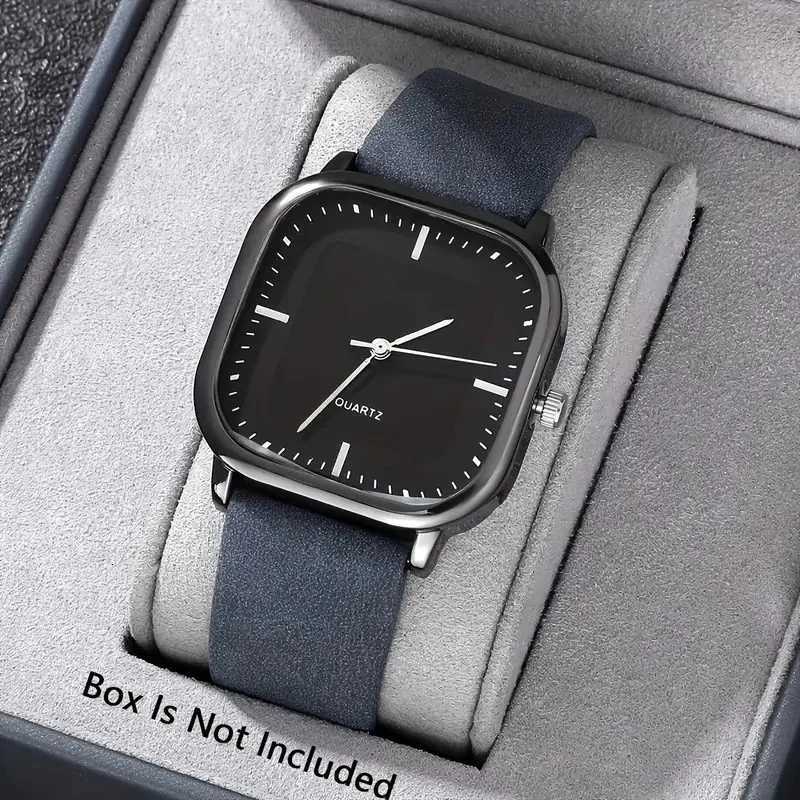 Two-piece mens Quartz with black brown strap Y250715