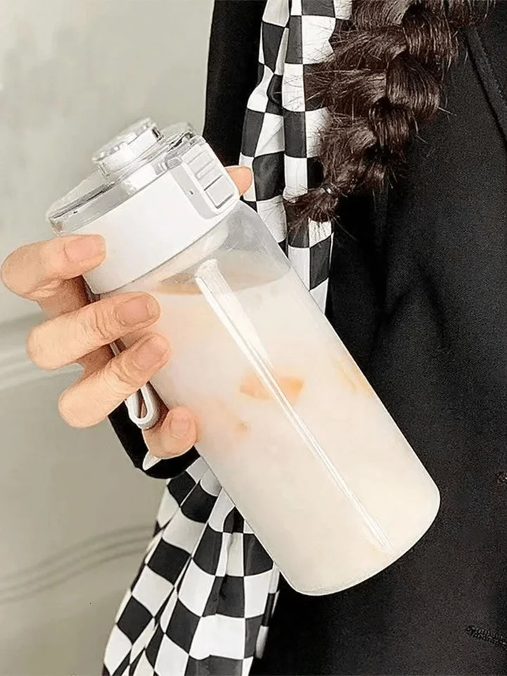 1pc Portable Sports Fitness Large Capacity Transparent Cup Outdoor Travel Office Essential Water Bottle 250715