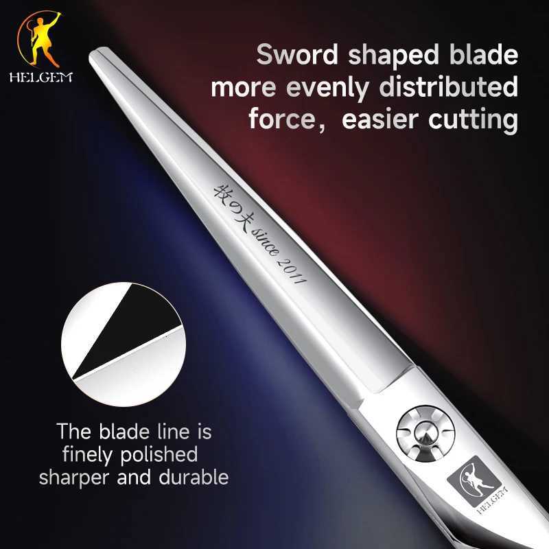 Helgem Professional JP440C Barber Scissors Set Flat Thinning Chunker Shears for Hair Trimming W250716