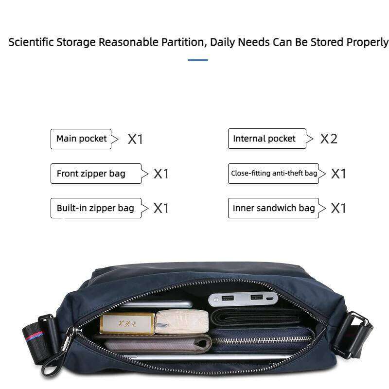 Shoulder Cross Casual Crossbody Men Waterproof Canvas Oxford Cloth Bag Diagonal Small Backpack