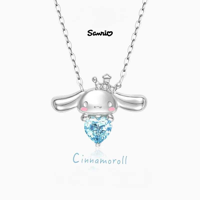 Sanrio Cinnamoroll Necklace Autumn and Winter Sterling Silver Light Luxury Small Collarbone Chain Girls Accessories Festival Gifts w250716