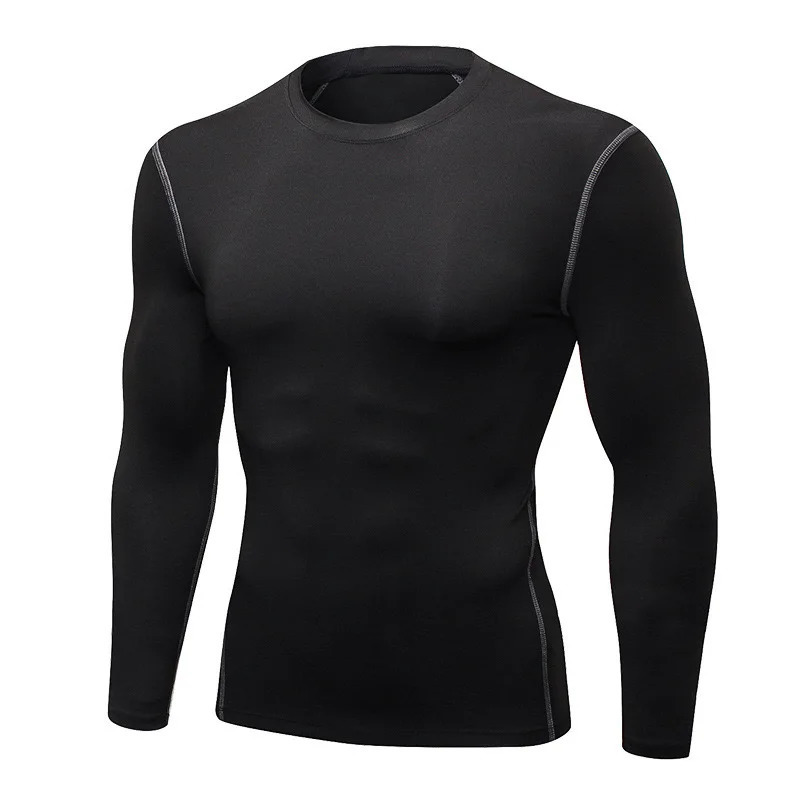 1pcs Mens Long-sleeved Thermal Underwear Male Thin Tight Fitting Fast Dry Elastic Fitness Tops Man Autumn Winter Sprots Wear 250715