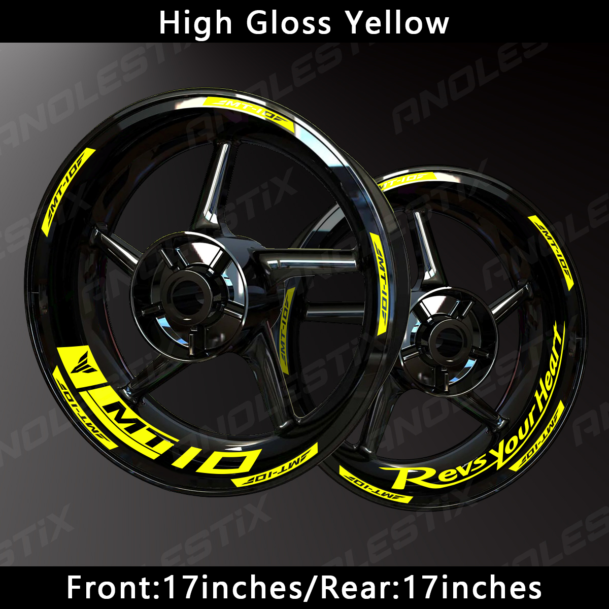 AnoleStix Reflective Motorcycle Wheel Sticker Hub Decal Rim Stripe Tape For YAMAHA MT-10 MT10