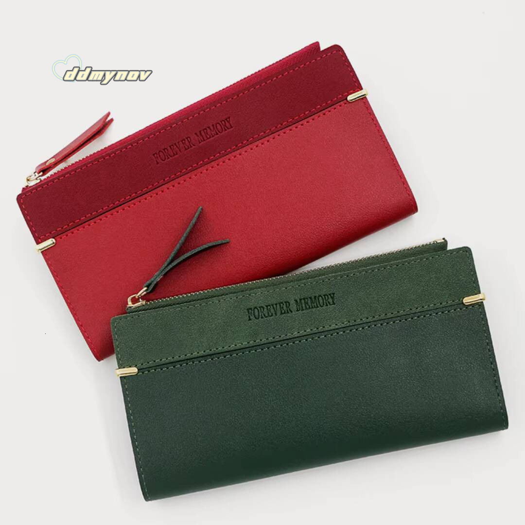Fashion Long Korean Style Brand Women Zipper Ladies Phone Wallet Two Fold Female Coin Purse Card Holders ddmynov