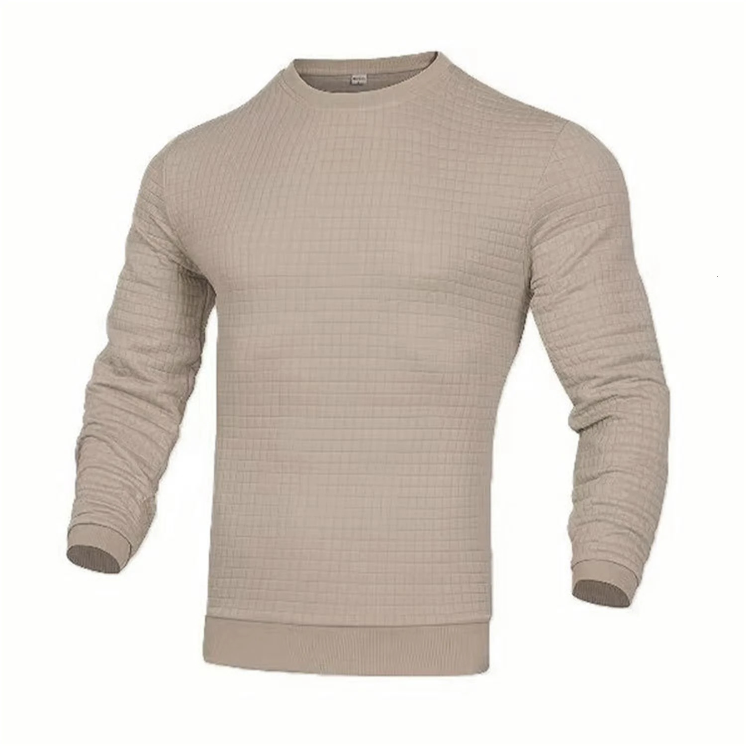 Mens coat fashion small check Waffle youth round neck jacquard check hoodie 250716