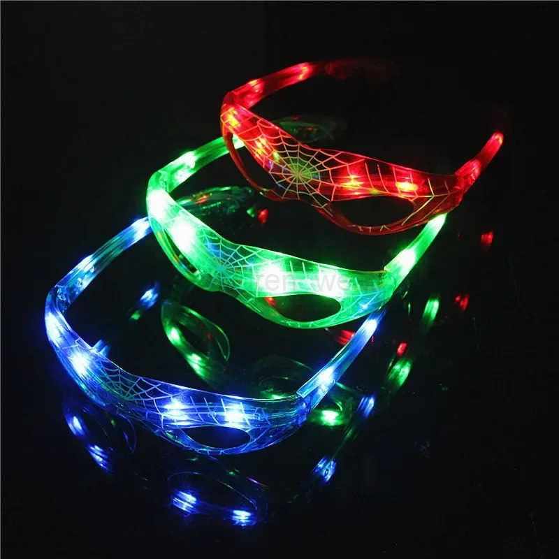 Disney Spiderman Glowing Glasses Marvel Anime Figure LED Flashing Glasses Sunglasses Cartoon Childrens Party Toys Boys Gifts W20250716