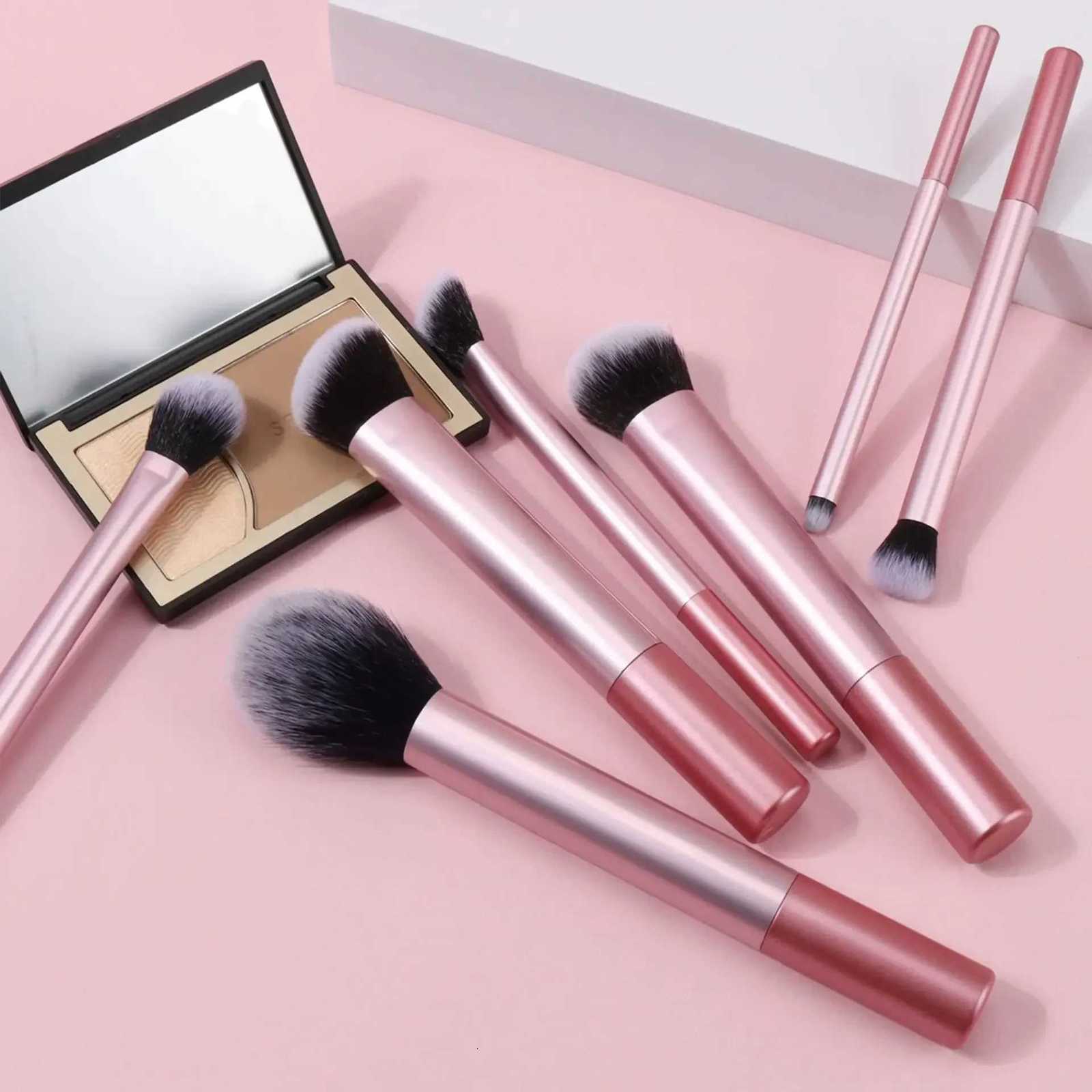 7pcs Pro Makeup Brush Set - Soft Premium Synthetic Hair Cruelty-Free Easy to Clean Foundation Blush Eyeshadow Cosmetic XJ2500716