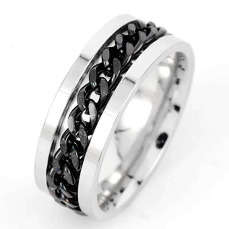 Rotate Chain Finger Ring for Rotating Anxiety Fashion Stainless Steel Chain Ring Spinner Band Bottle Opener Accessory S250716