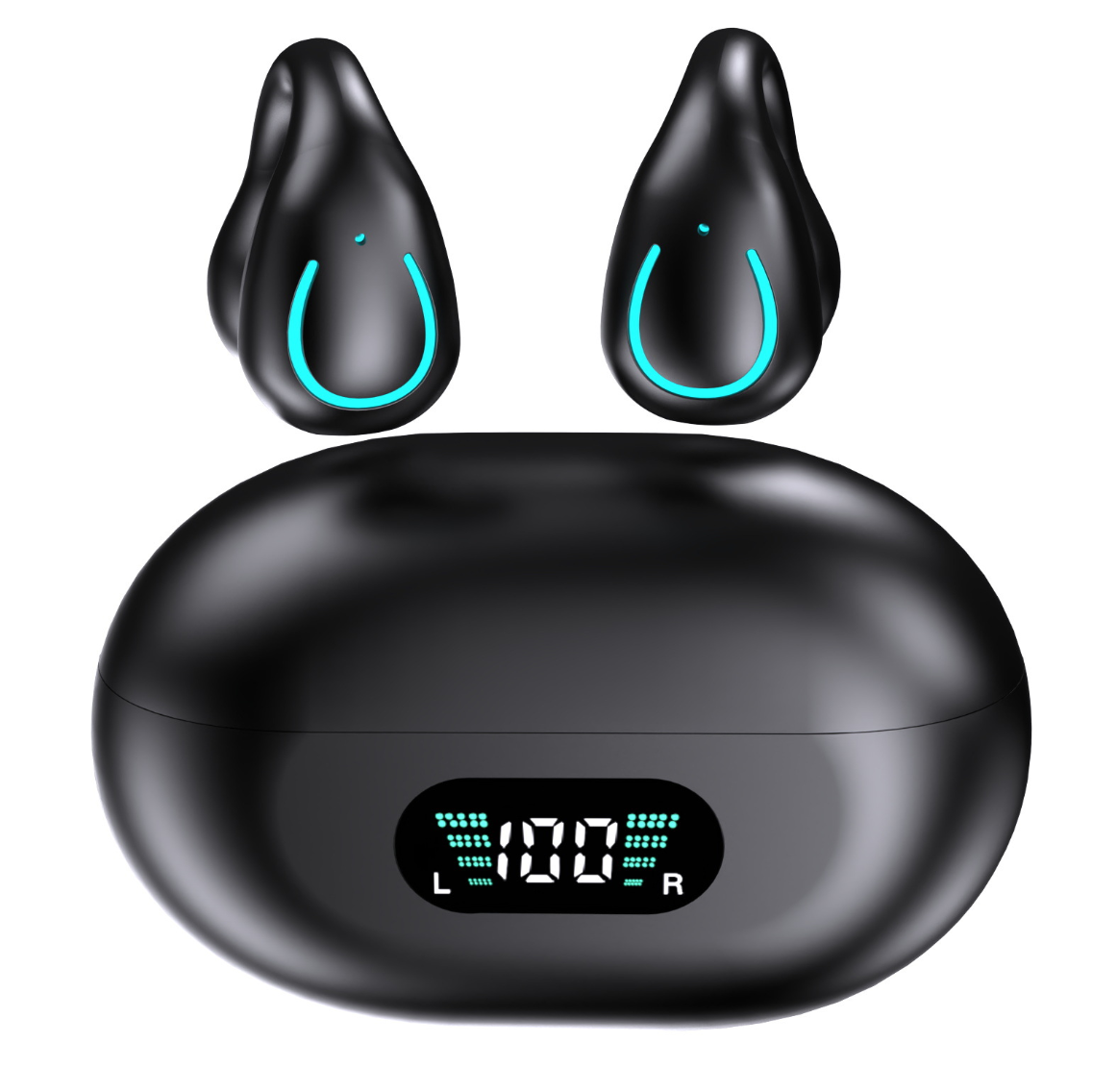Wireless bone conduction Bluetooth earphones with noise cancellation, designed for sports, private mold, popular OEM customization, clip-on style