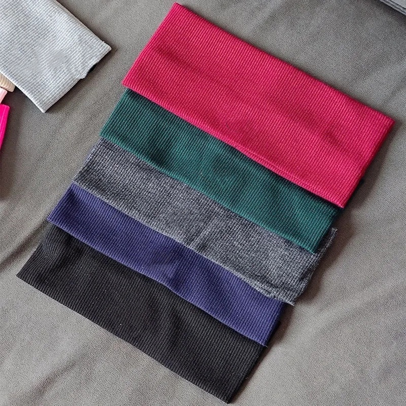 O494 Yoga Hair Bands Solid Color Wide Headbands Outdoor Sports Elastic Anti-slip Antiperspirant Knitted Hair Bands