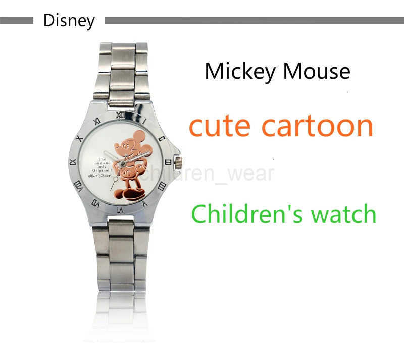 Disney New Disney Mickey Mouse Minnie Gold Silver Watch Childrens Boys Girls Watches Steel Students Quartz Adult Watch Birthday Gift W20250716