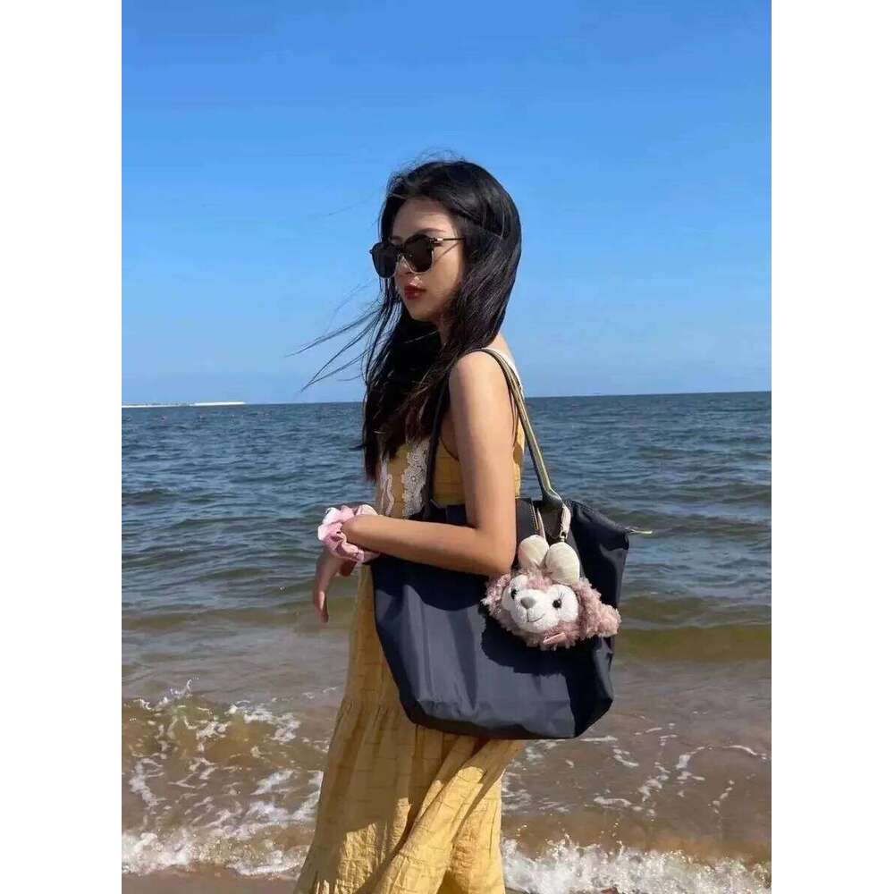 HOT Women Foldable hobo Classics Lady Tote Bag Embroidered Shoulder Bags Fashion Nylon Handbag short and long handles