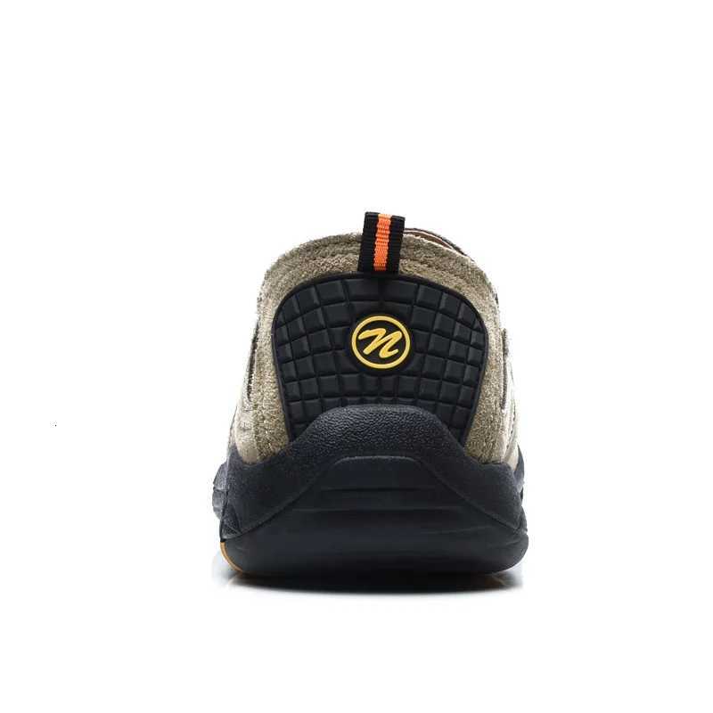 Comfortable Men Sneakers Leather Casual Men Shoes Outdoor Wear-Resistant Suede Leather Walking Shoes Men Breathable Work Shoes W250716