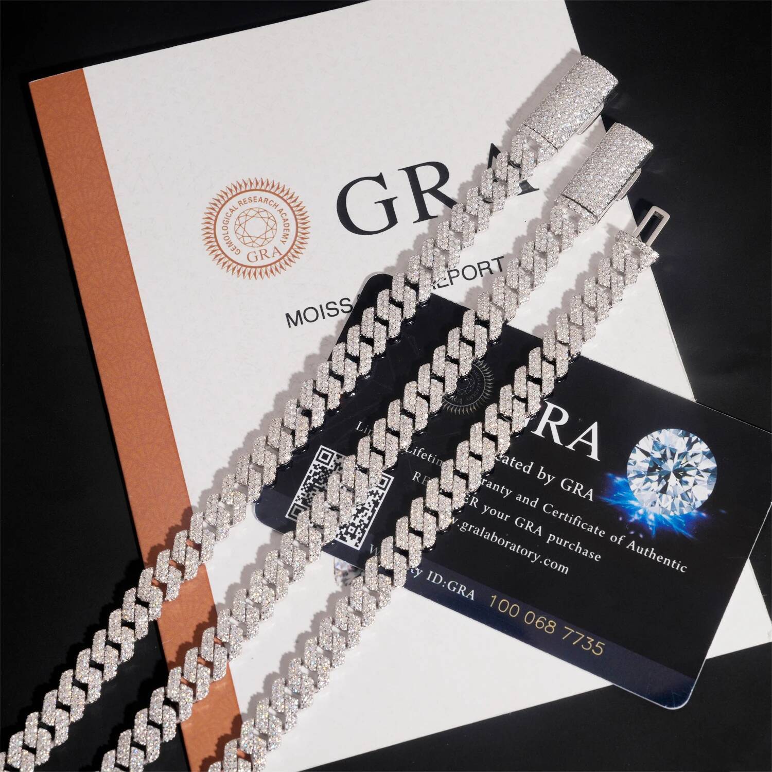 8MM Width Men Cuban Necklace Bracelet 925 Silver D Color VVS Double Row Moissanite Hip Hop Jewelry