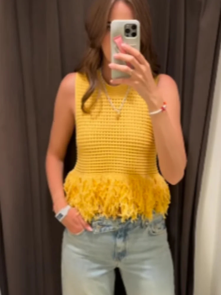 Tassels Knitted Hollow Out Cardigans Skirt Suits Women Single Breasted Lapel Top Mini Skirts Sets Female 2025 Spring Chic Outfit 250715