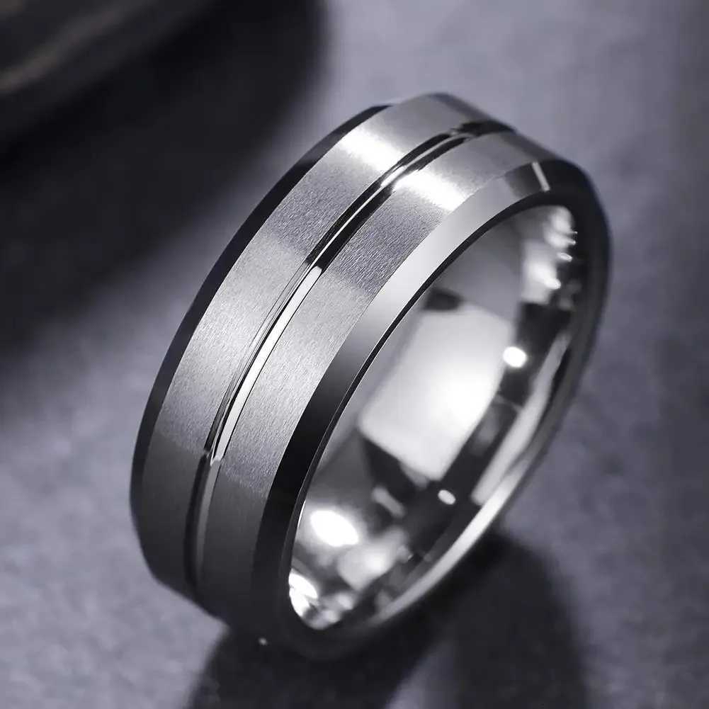 Fashion 8mm Silver Color Stainless Steel Rings For Men Women Never Fade Wedding Engagement Men Rings Party Jewelry Accessories S250716