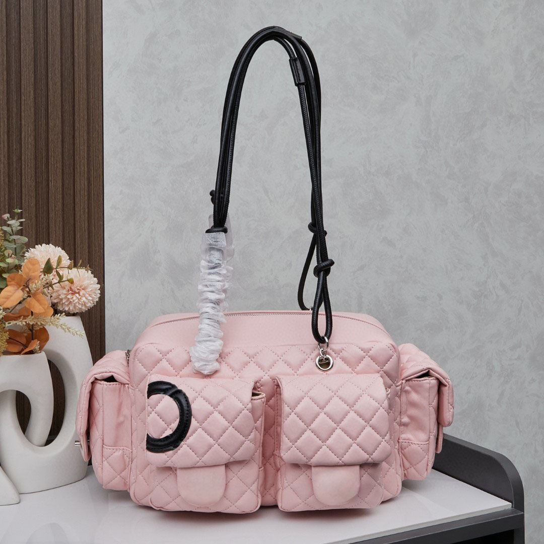 Motorcycle designer bag shoulder bag women crossbody bag multiple pockets punk tote bag large capacity travel bag silver buckle practical bags vintage wallet 10A