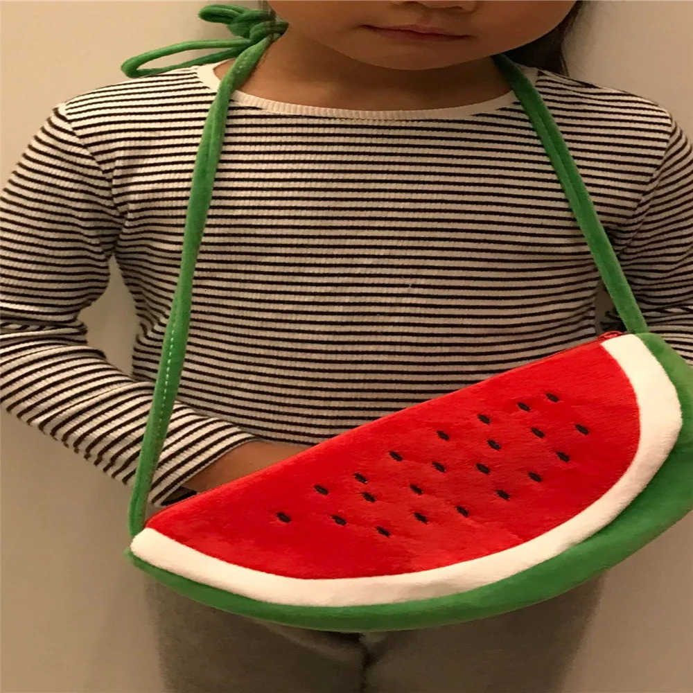 Small 2-6Year Plush Watermelon Bag Satchel Cute Fruit Plush Backpack Shoulder BAG Messenger Pouch M250716