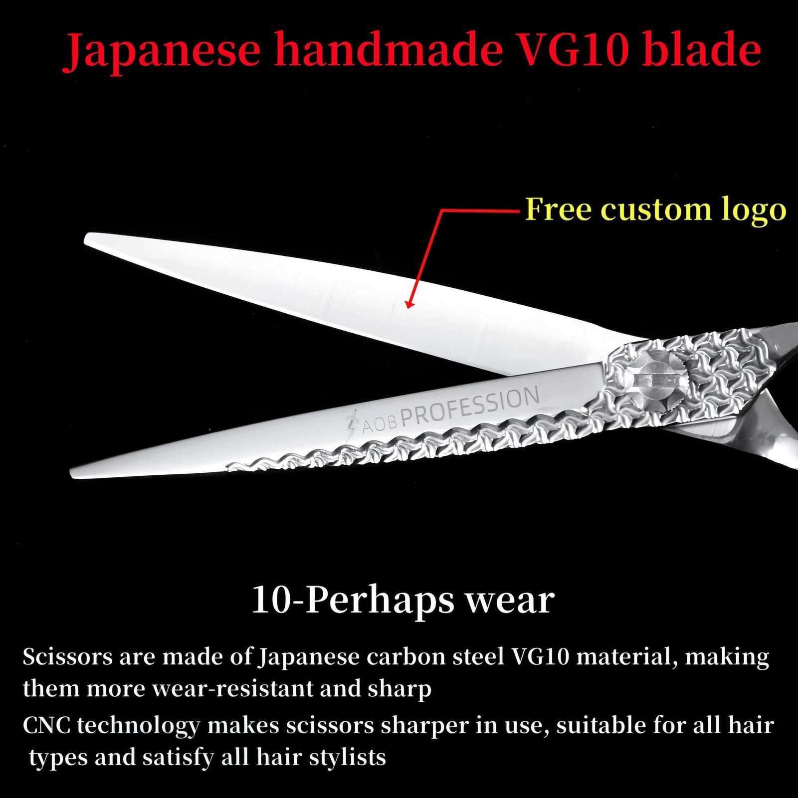 7.0 inch HISADA Professional Barber Scissors Hair Cutting Machine VG10 Material Hairdressing Scissors Hair Scissors W250716