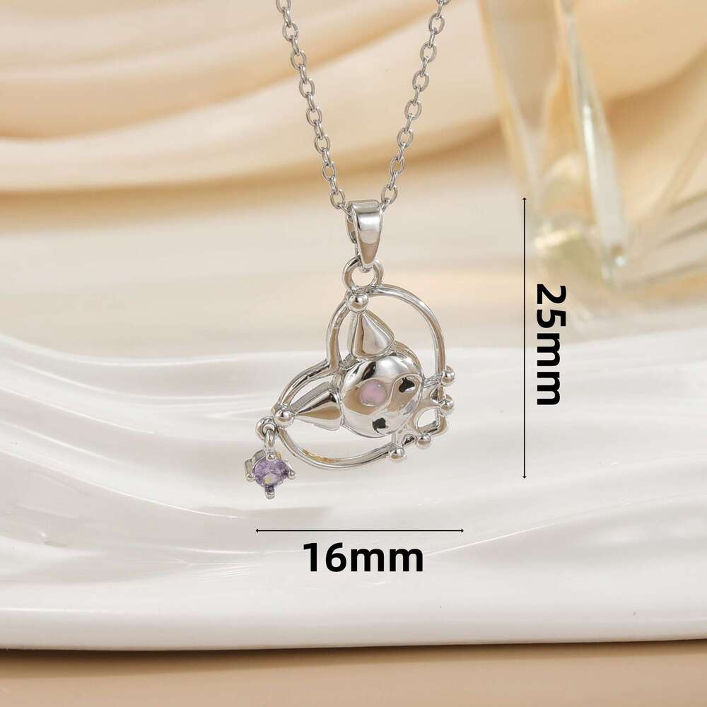 Cute Cartoon Doll Necklace For Women, Light Niche Design, Student Titanium Steel Collarbone Chain, 2024 Winter New Model 4F6
