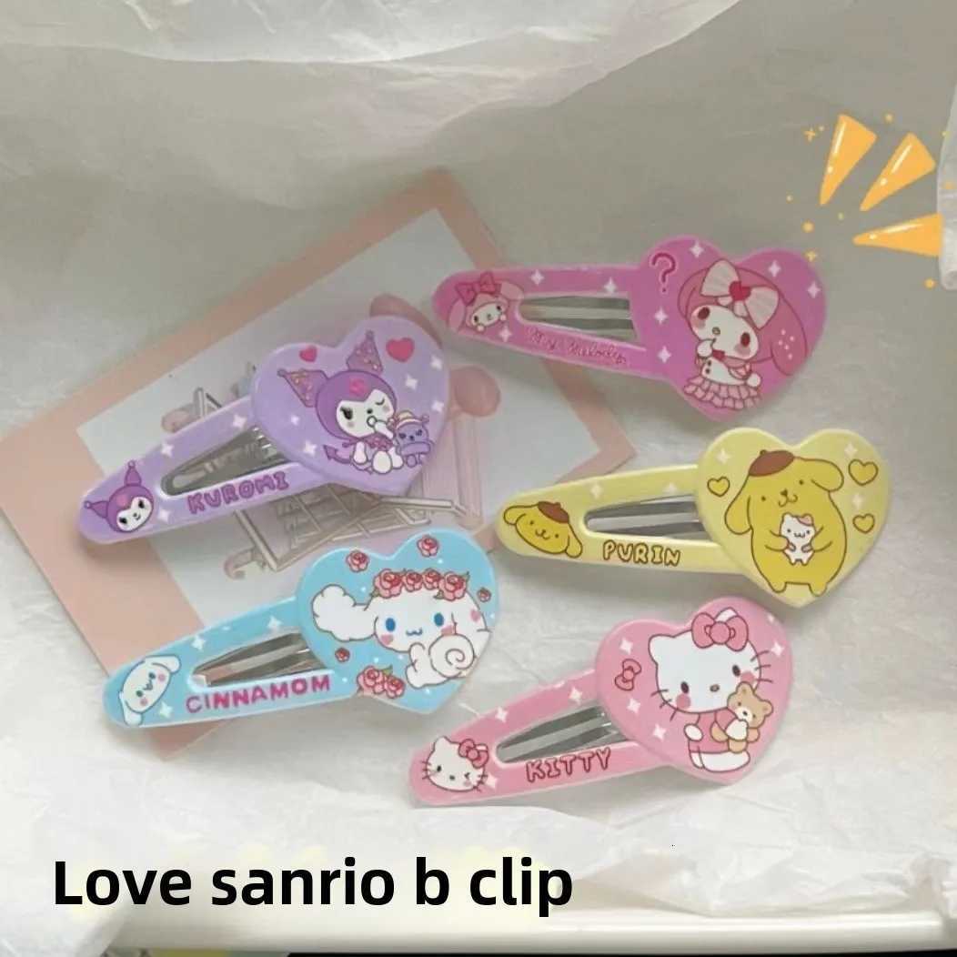 Sanrio Love BB Clip Ins Sweet and Cute Girl Heart Hairpin Clip Japanese and Korean Students Side Clip Hair Accessoryw250716