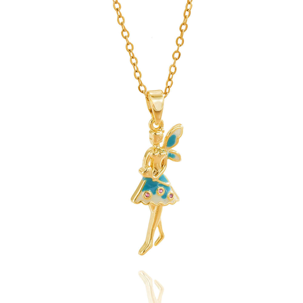 2025 Copper Gold-Plated Micro-Inlaid Zircon Elf Titanium Steel Necklace Fashion Versatile High-End Accessory 5F9
